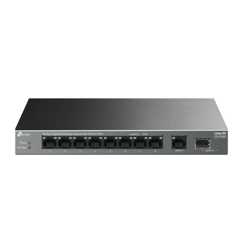 TP-Link 10-Port Gigabit PoE+ 非管理型交換器, LS1210GP