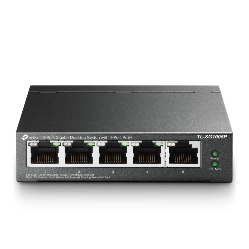 TP-Link 5-Port Gigabit PoE+ 非管理型交換器, TL-SG1005P