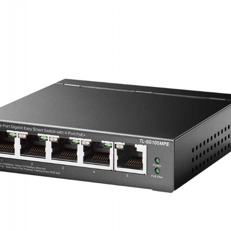 TP-Link 5-Port Gigabit PoE+ 智慧型交換器, TL-SG105MPE