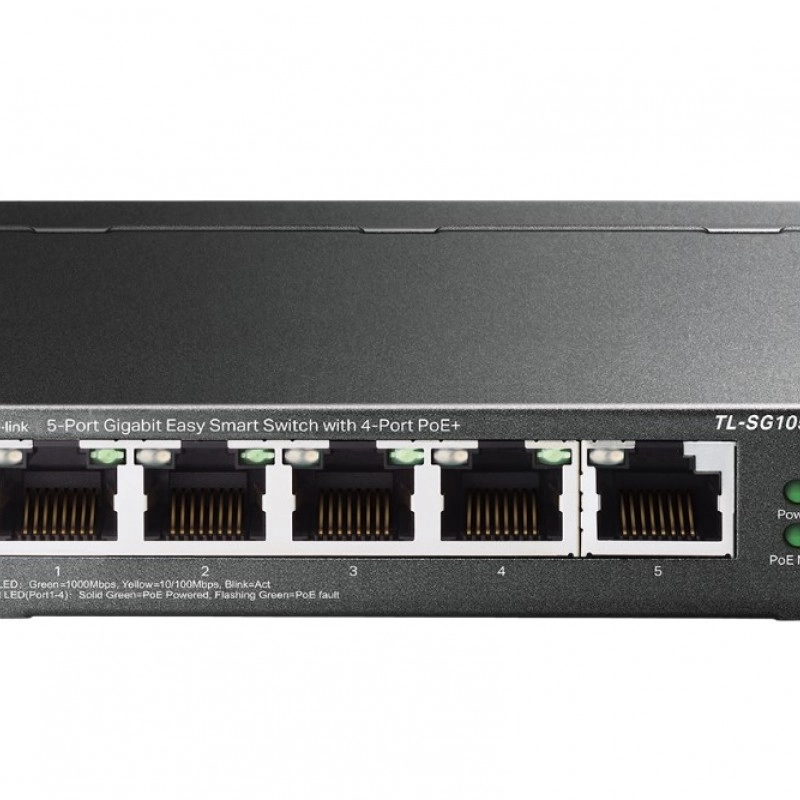 TP-Link 5-Port Gigabit PoE+ 智慧型交換器, TL-SG105MPE