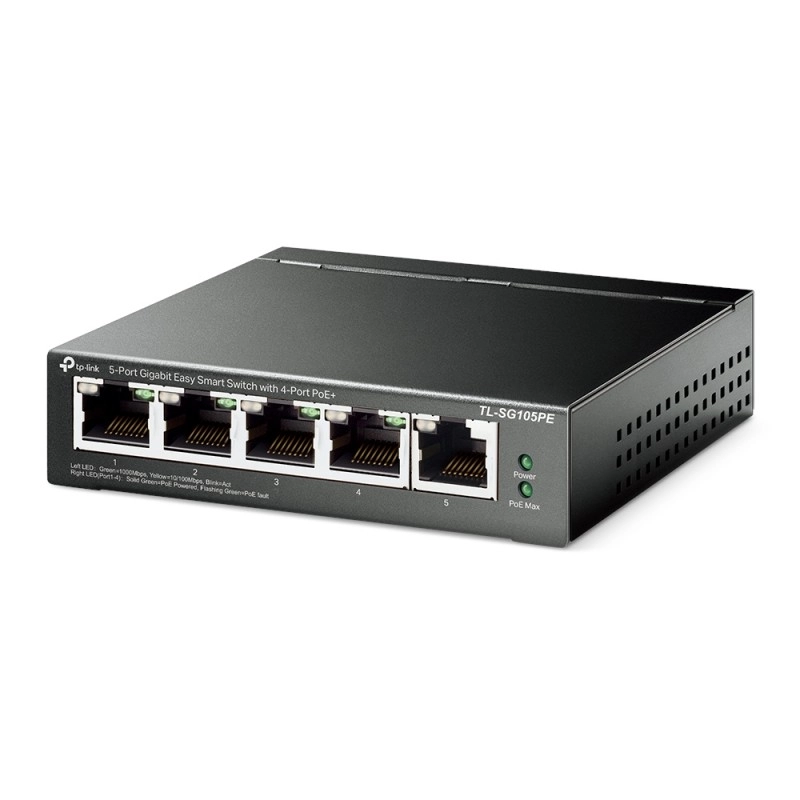 TP-Link 5-Port Gigabit PoE+ 智慧型交換器, TL-SG105PE