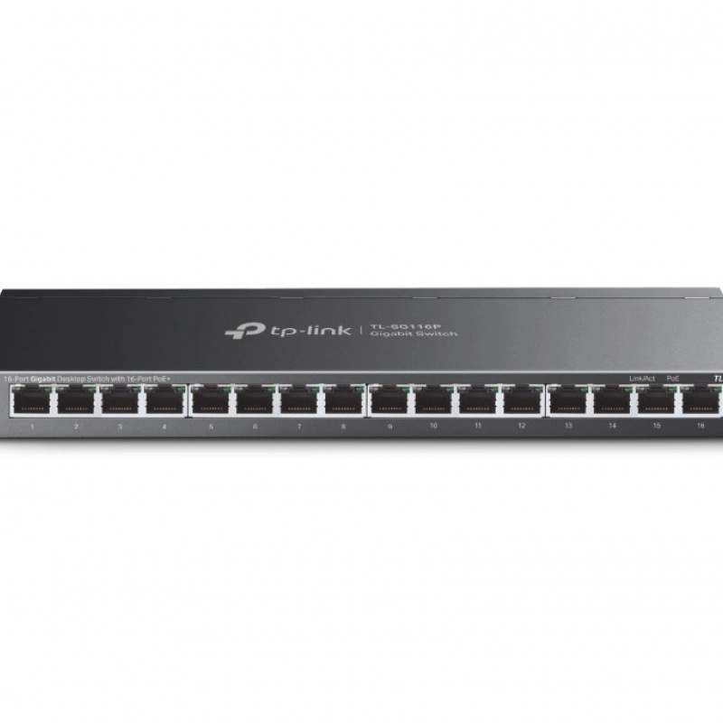 TP-Link 16-Port Gigabit PoE+ 非管理型交換器, TL-SG116P