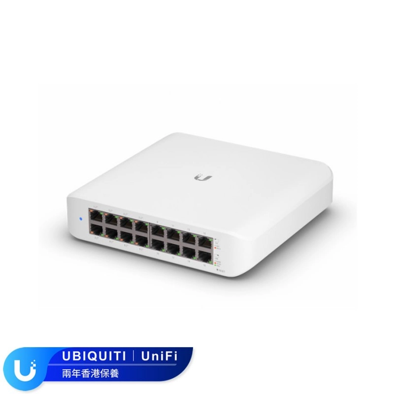 Ubiquiti UniFi 16-Port Gigabit Switch, 型號: USW-Lite-16-PoE交換器