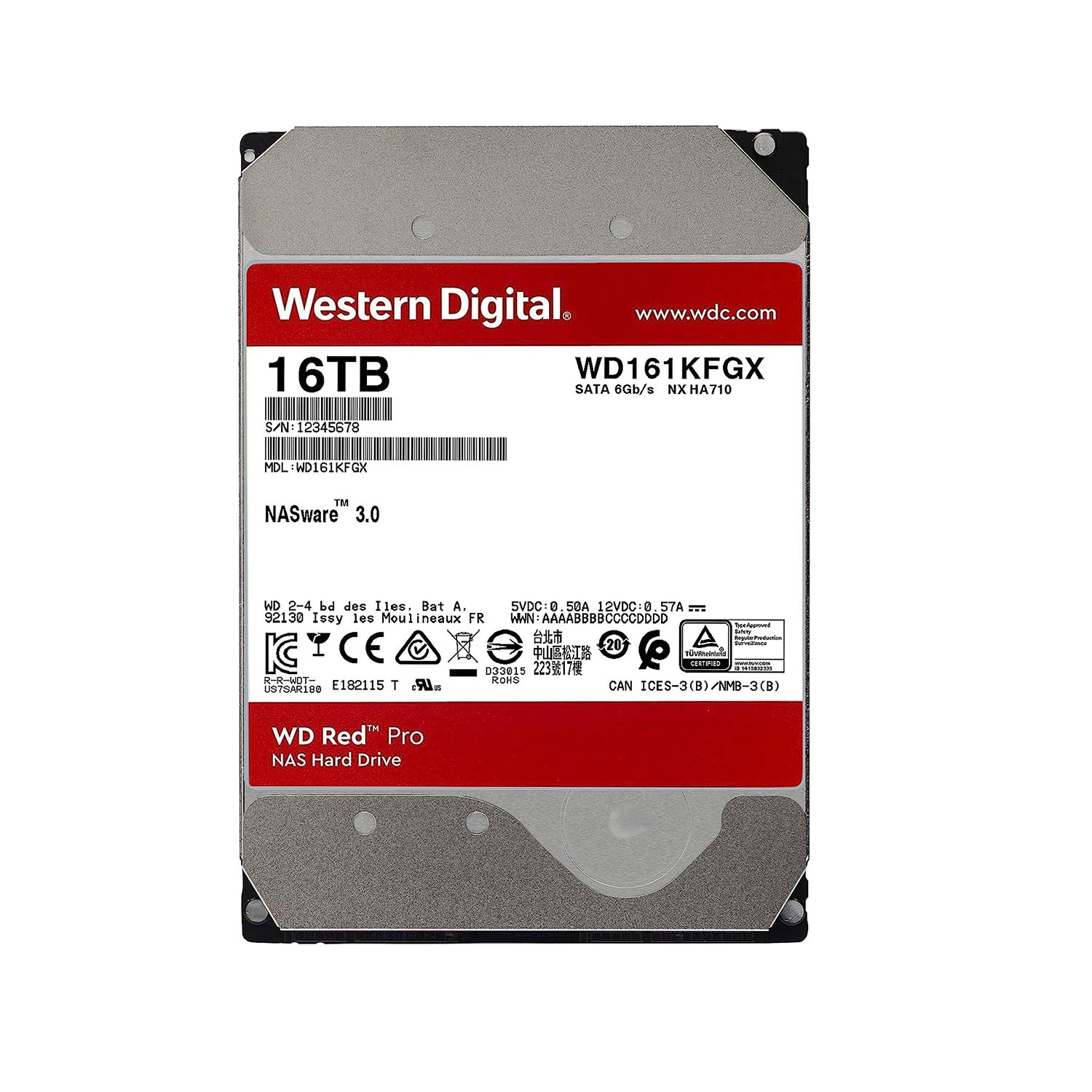 香港行貨︱WD Red Pro 16TB 3.5吋內置硬碟, WD161KFGX