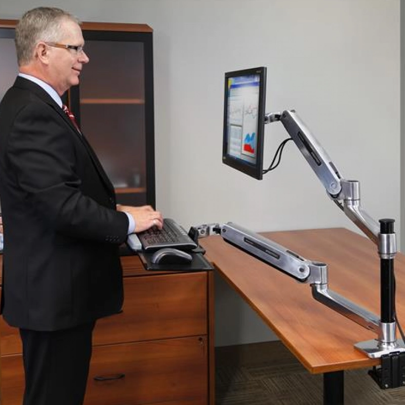 Ergotron WorkFit-LX 坐立兩用工作台支架系統, 45-405-026 (鋁色)Ergotron 辦公室