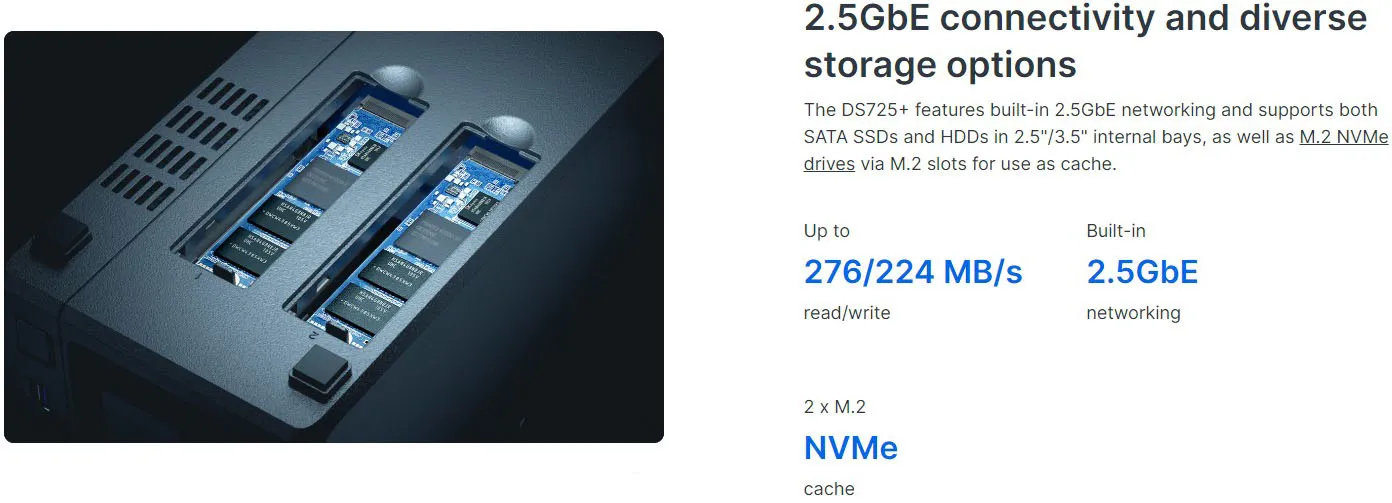Synology DS725+ Chassis Details and Ports