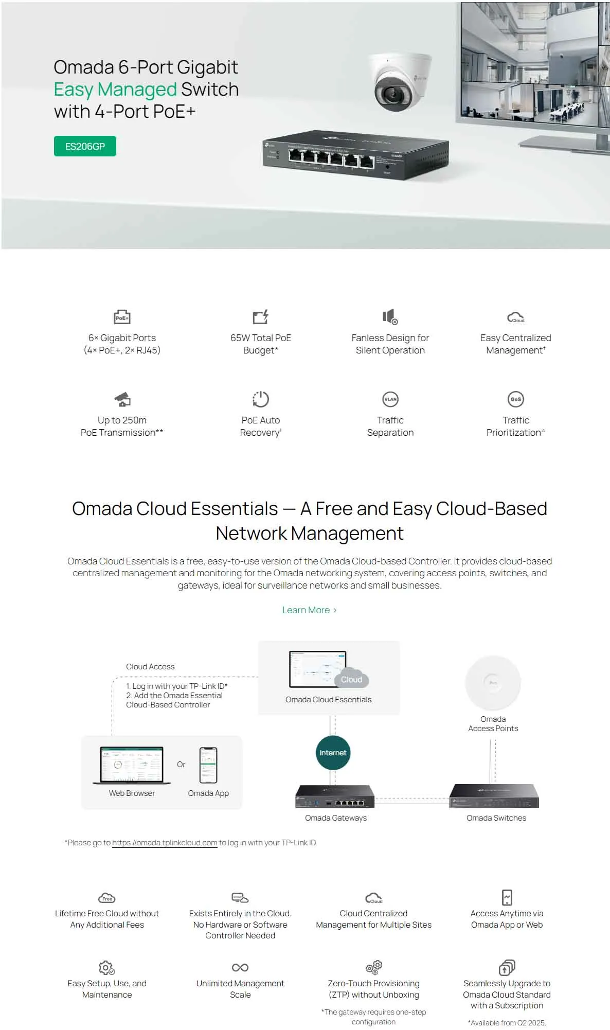 TP-Link Omada ES206GP 機身細節及連接埠