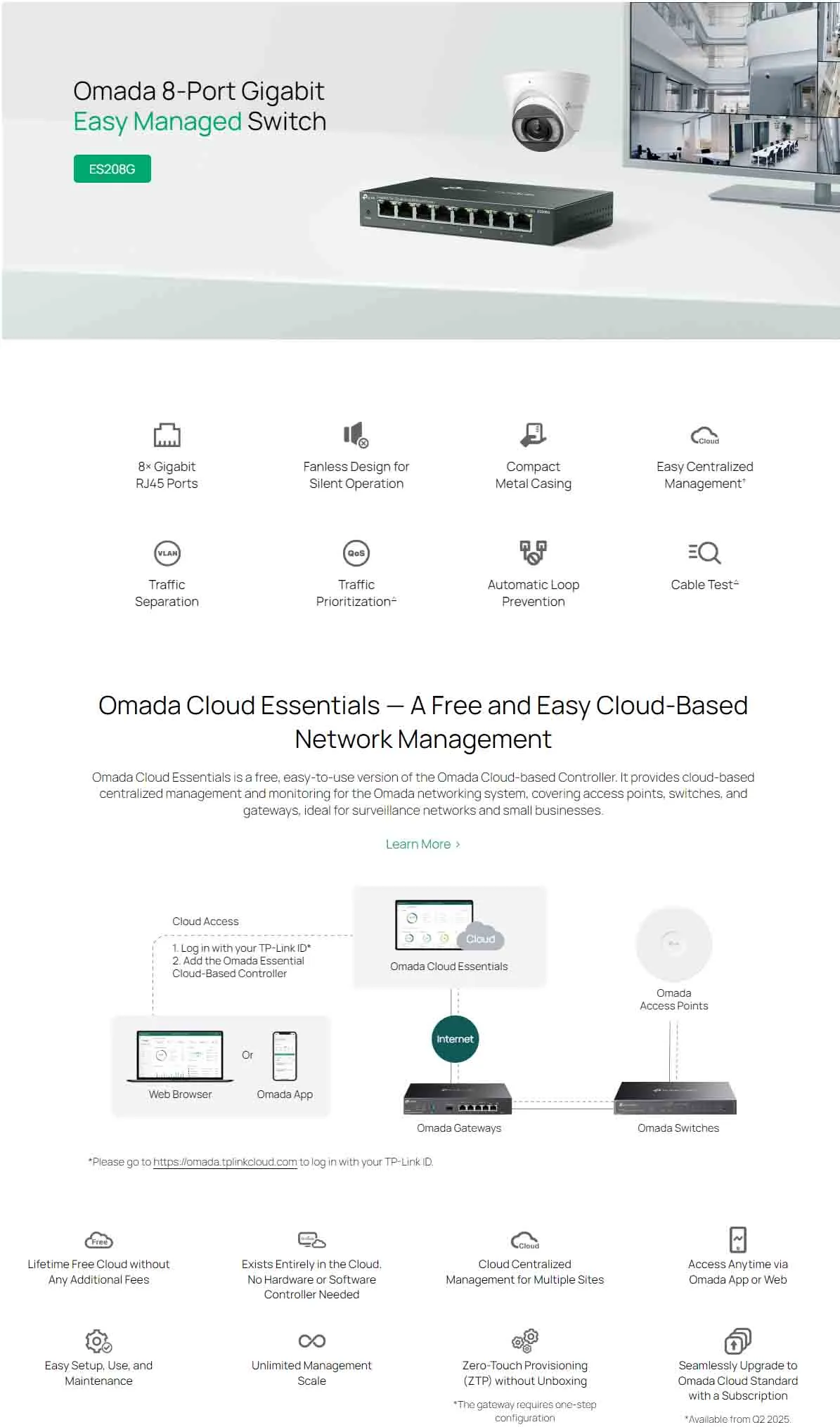 TP-Link Omada ES208G 機身細節及連接埠