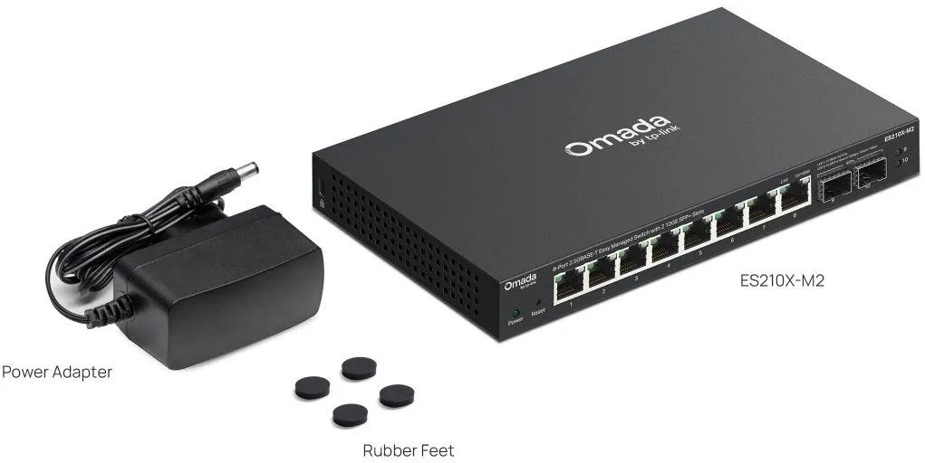 TP-Link Omada ES210X-M2 盒裝配件及包裝清單