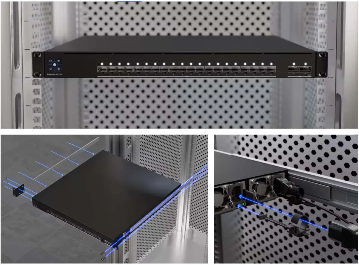 Ubiquiti Switch Enterprise Audio/Video Fiber (EAV-Fiber) 機身細節及連接埠