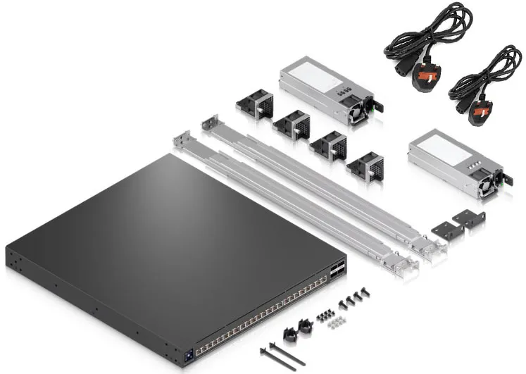 Ubiquiti Switch Enterprise Audio/Video XG 24 PoE (EAV-XG-24-PoE) 盒裝配件及包裝清單