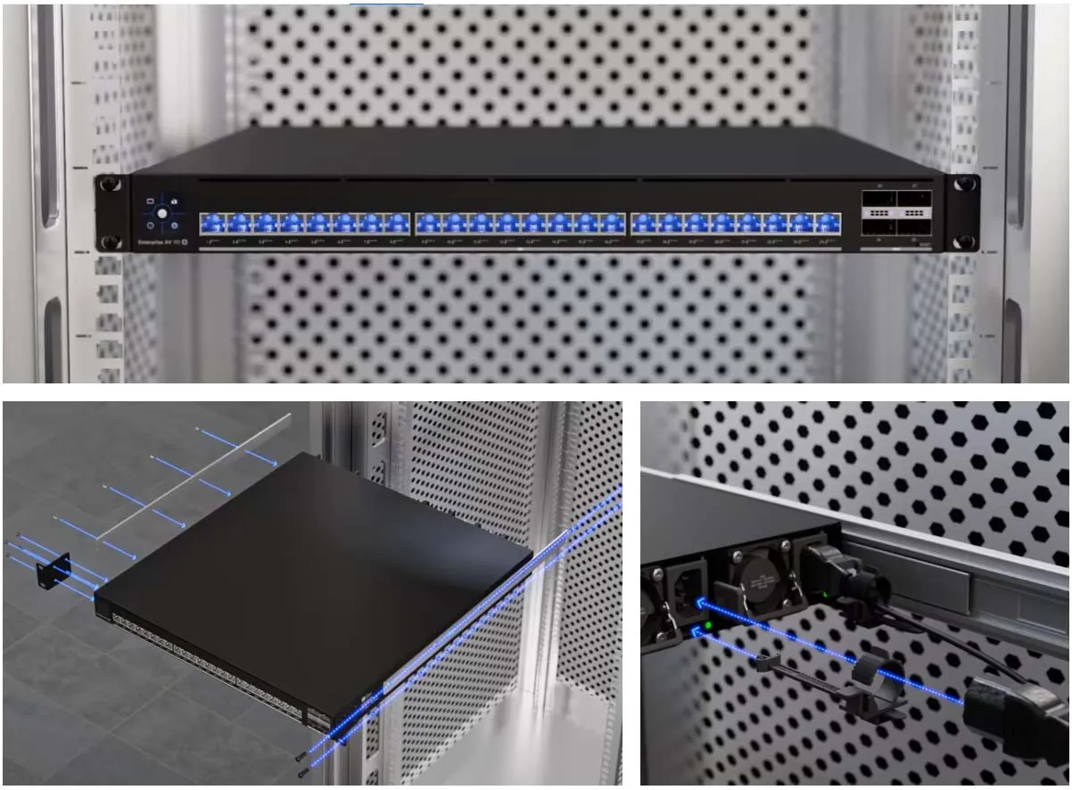 Ubiquiti Switch Enterprise Audio/Video XG 24 PoE (EAV-XG-24-PoE) 機身細節及連接埠
