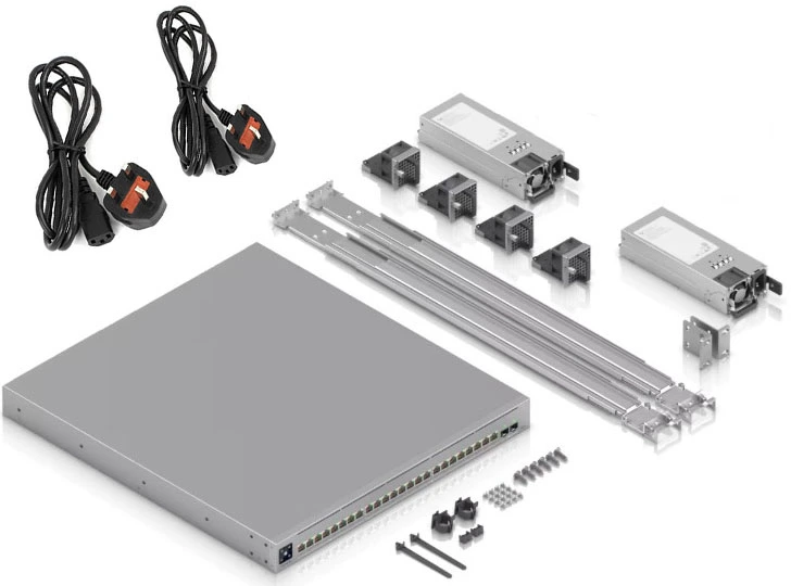 Ubiquiti Switch Enterprise Campus 24 PoE 盒裝配件及包裝清單
