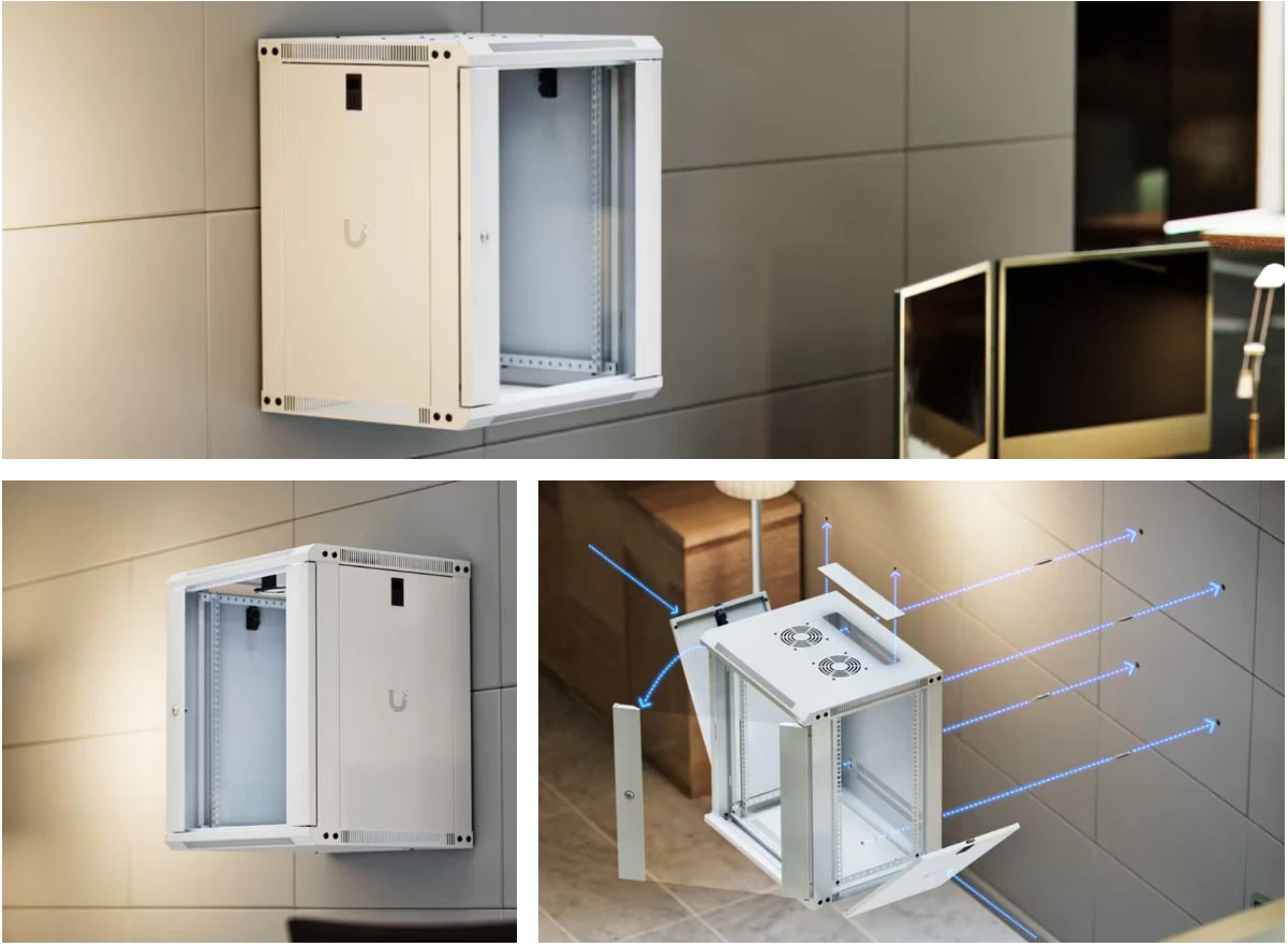 Ubiquiti UniFi 12U Wall Mount Rack UACC-Rack-12U-Wall-450-G Glass Door Installation Details - Authentic Hong Kong Product