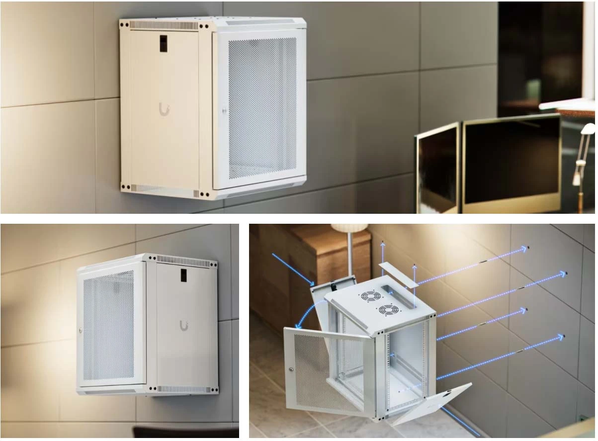 Ubiquiti UniFi 12U Wall Mount Rack UACC-Rack-12U-Wall-450-P Vented Door Installation Details - Authentic Hong Kong Product