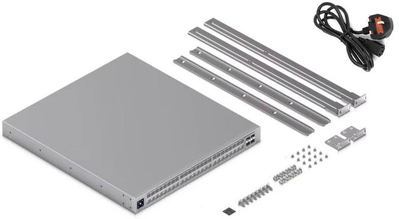 Ubiquiti UniFi Switch Pro XG 48 盒裝配件及包裝清單